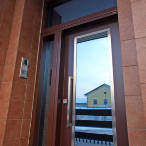 ADLO - Thermo-Au�enraumt�r TEDUO, verglast mit Fixteilen, Abmessungen der Zusammenstellung 140cm x 295cm