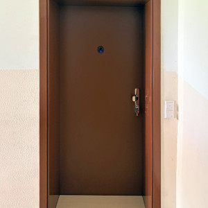 ADLO - Sicherheitst�r ZENEL, T�rblatt- und Zargenoberfl�che RAL8002, Verkleidungszarge Tiefe 50 cm