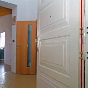 ADLO - Sicherheitst�r ADUO, Kasettendesign K 203, Beleistung der Kasetten KV - 2, Oberfl�che RAL 9003