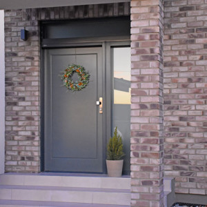 ADLO - Thermo-Au�enraumt�r ZENEL, Profildesign F100, T�roberfl�che RAL 7024 und Oberlichten