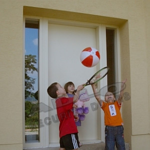 ADLO - Sicherheitst�r ADUO, Glattausf�hrung, ins Exterieur, mit seitlichen Lichtl�cken