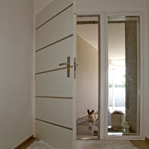 ADLO - Thermo-Sicherheitst�r TEDUO, Leisten atyp. Edelstahl, seitliches Fixteil mit dreifach Panzerglas