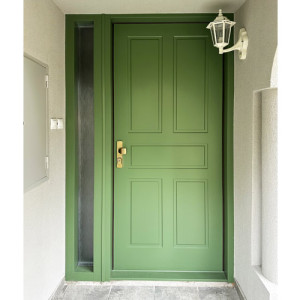 ADLO - Thermo-Au�enraumt�r, Profildesign FV-30, F251, Oberfl�che der T�r RAL 6011, seitlicher Fixteil