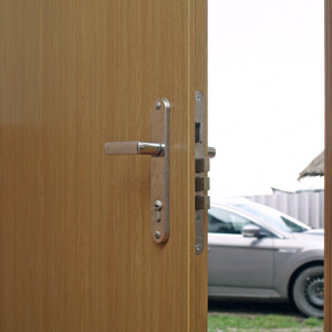 ADLO - Sicherheitst�r LISBEO, glattes Design, Eingangst�r in ein Arbeitszimmer, ADLO T�rzarge mit Holzdekor