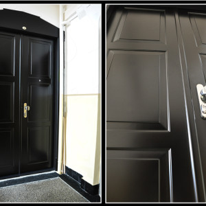 ADLO - Sicherheitst�r TEDUO, Kassettenausf�hrung, Oberfl�che Color, zweifl�gelige T�r