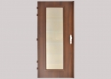 Verglast, PS 100, LOG-773, Glas Stopsol - bronze, Oberfläche G-773, Oberfläche der Bänder RAL8017, THERMO