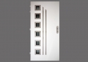 Verglast, PS 552, Glas Matelux, LP-Edelstahl, Oberfläche G-242, Oberfläche der Bänder RAL9003, THERMO