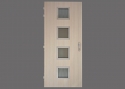Verglast, PS 554, Glas Chinchilla - klar, LP-Edelstahl, Oberfläche PIN 475, Oberfläche der Bänder RAL9003