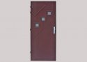 Verglast, PS 522, Glas Eichenrinde - klar, LOG-603, Oberfläche G-603, Oberfläche der Bänder RAL8017, THERMO