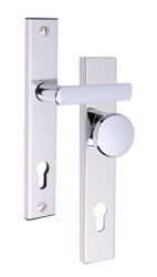 Sicherheitsbeschlag Rostex T802, Quadratisch, Chrom Edelstahl, Griff - Kugel