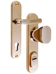 Schutzbeschlag Rostex R1, Rund, Titan glnzend, Drcker - Ovalgriff