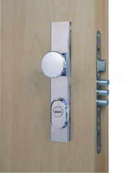 Sicherheitsbeschlag Rostex R1, eckig, Chrom Edelstahl glnzend, Kugel - Kugel