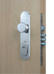 Sicherheitsbeschlag Rostex R1, Rund, Chrom Edelstahl glnzend, Kugel - Kugel