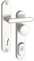 Schutzbeschlag Rostex R1, Rund, Edelstahl matt, Exklusiv, Drcker - Kugel