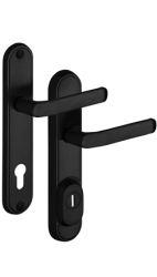 Schutzbeschlag Rostex R4 Decor Round RC4, Schwarz matt, Griff - Drcker