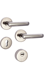 Sicherheitsrosettenbeschlag Rostex R4/S, rund, Chrom Edelstahl, fr Economy-Serie
