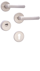 Sicherheits-Rosettenbeschlag Rostex R4/S, rund, Edelstahl matt, fr Serie Economy