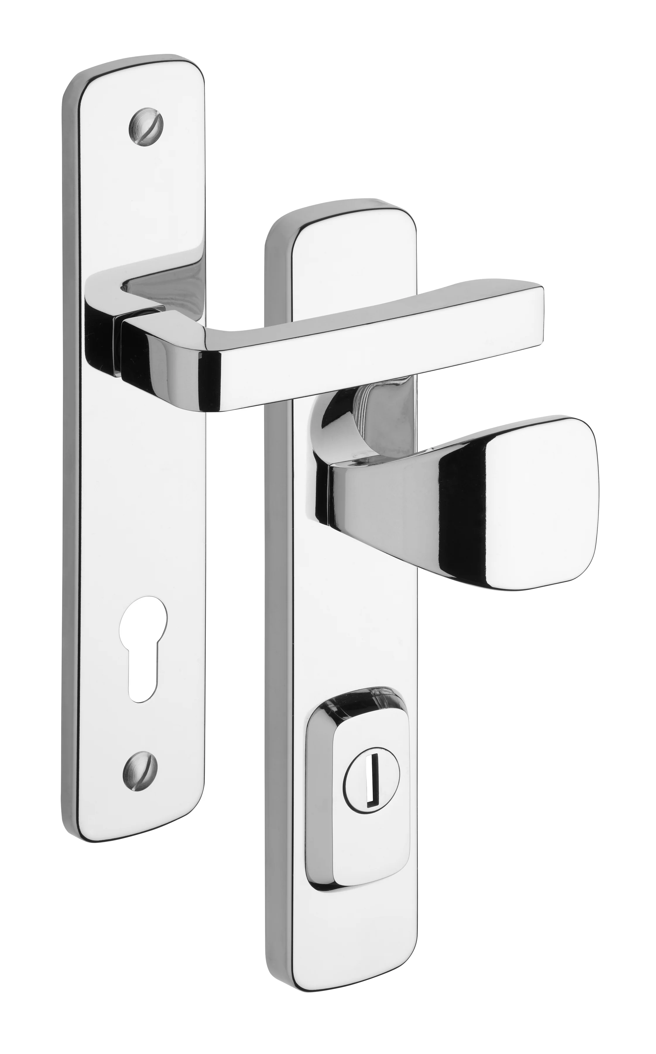 Schutzbeschlag Rostex R1, Quadratisch, Chrom Edelstahl, Griff - Quadratischer Griff