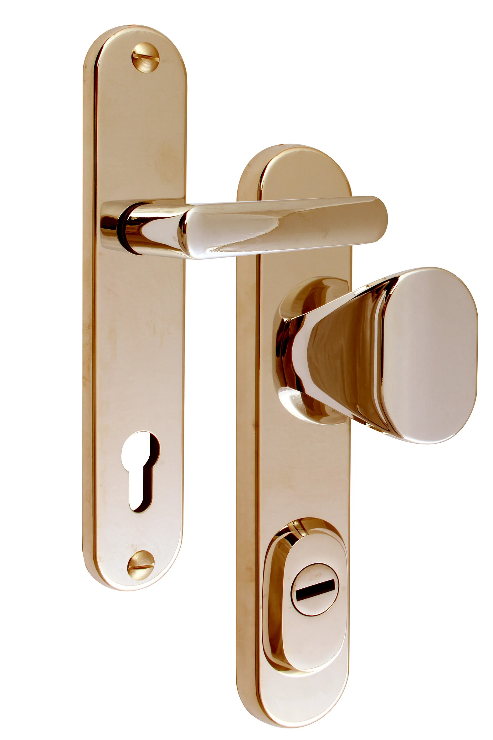 Schutzbeschlag Rostex R1, Rund, Titan gl�nzend, Dr�cker - Ovalgriff